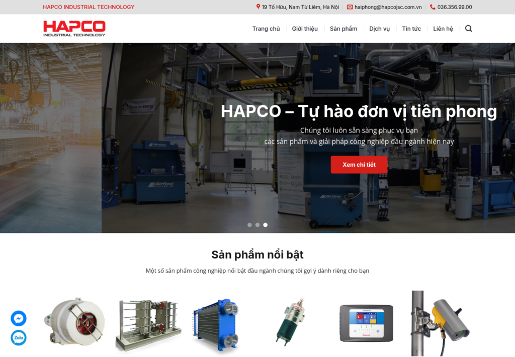 Mẫu website máy móc công nghiệp
