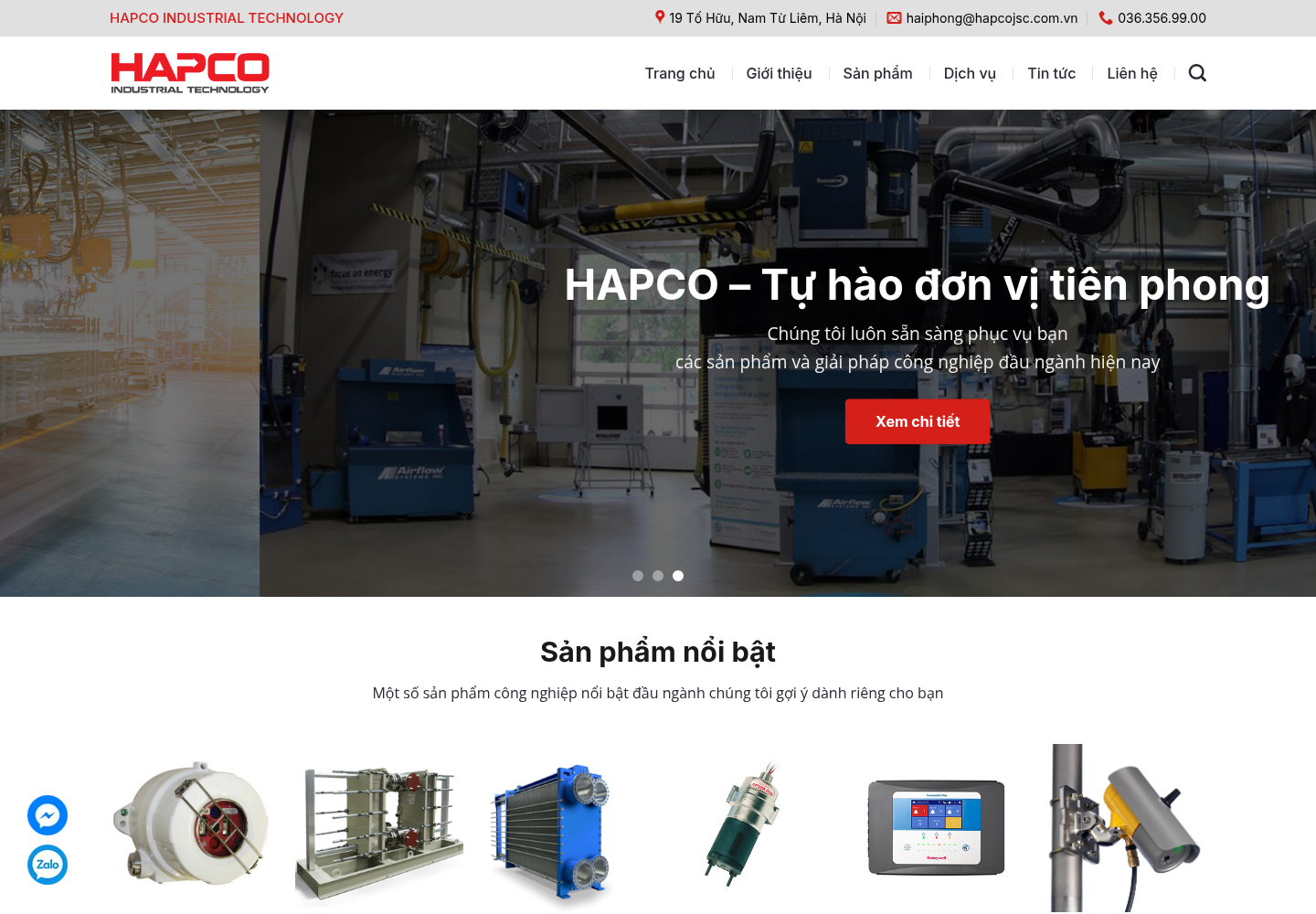 Mẫu website máy móc công nghiệp