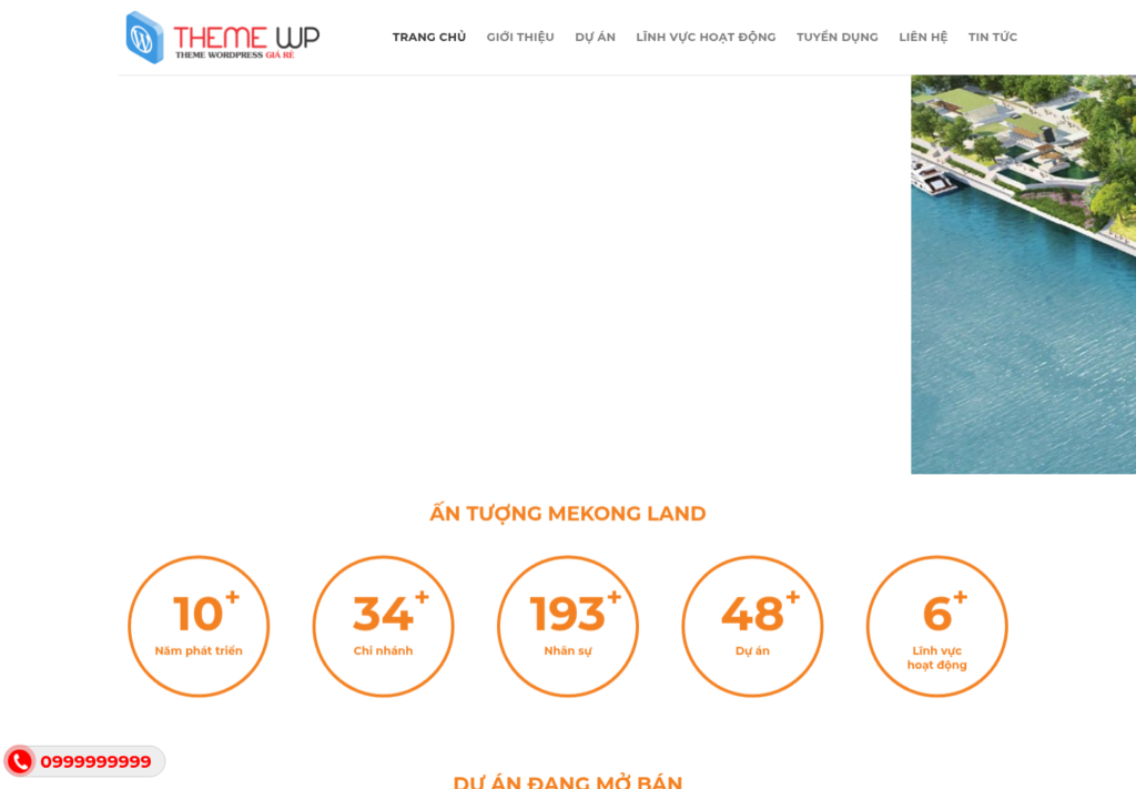 Mẫu website bất động sản Mekong Land