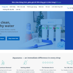 Mẫu website máy lọc nước Aquasana