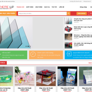 Mẫu website bán hàng vật tư Mica