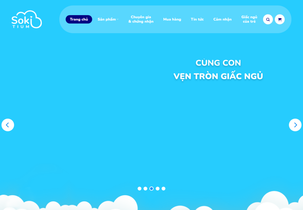 Mẫu website thực phẩm cho bé Soki Tium