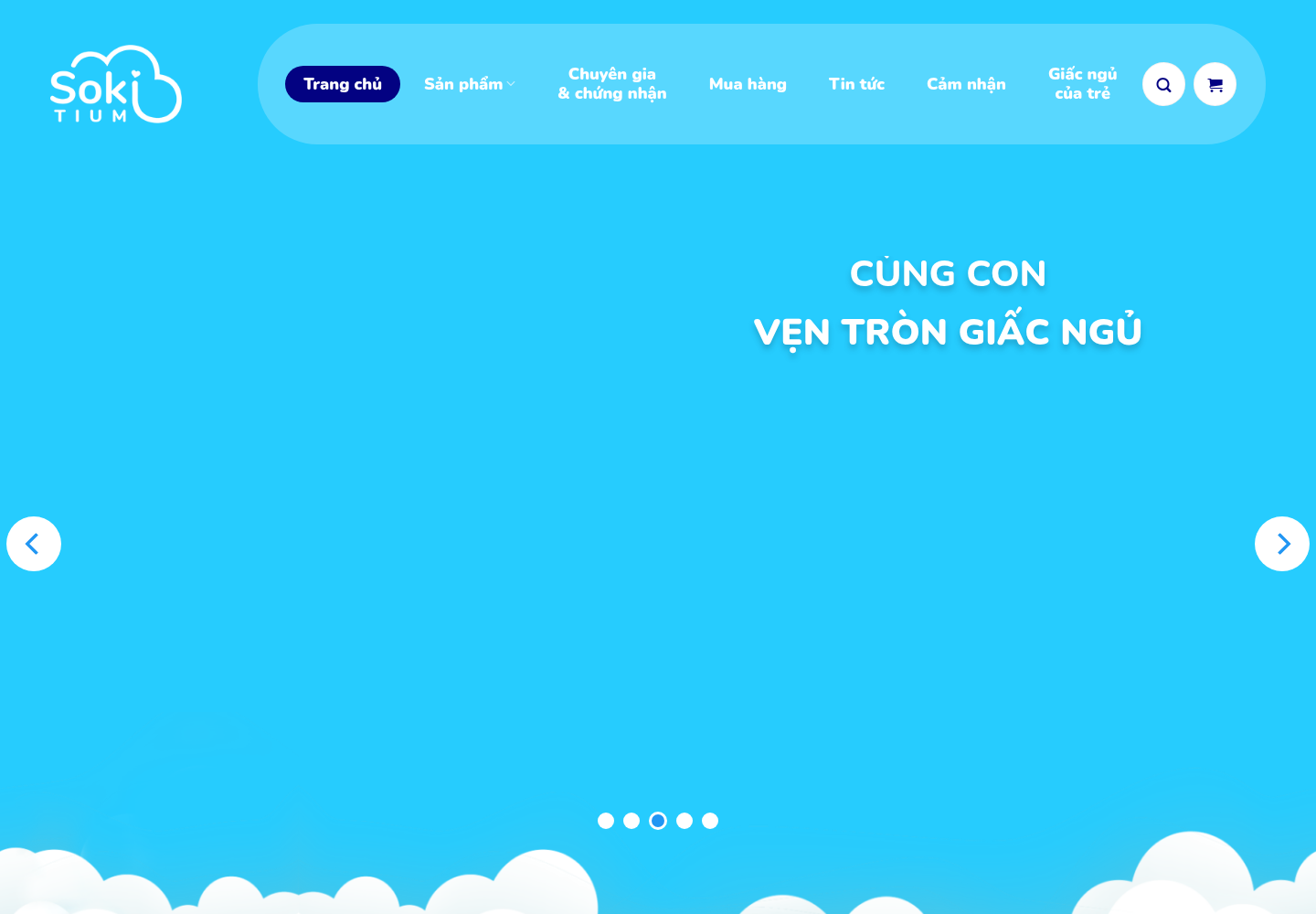 Mẫu website thực phẩm cho bé Soki Tium