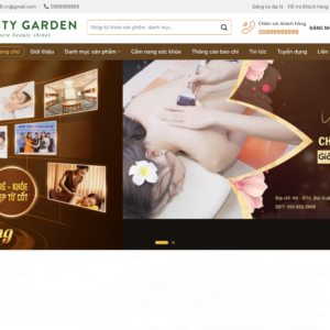 Mẫu website bán hàng mỹ phẩm & spa Beauty Garden