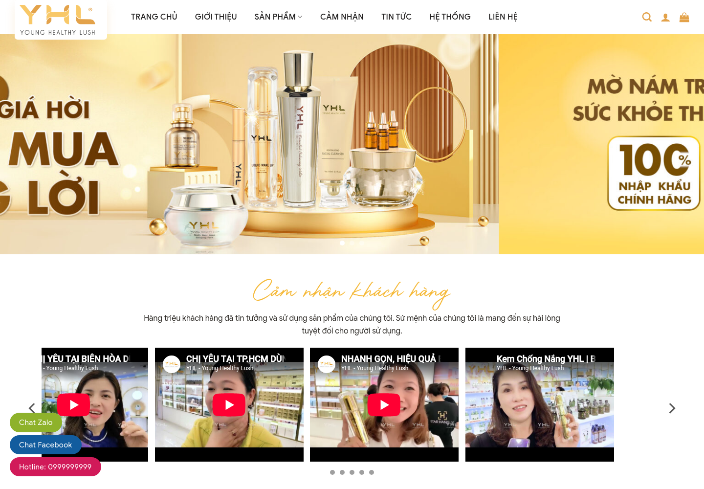 Mẫu website mỹ phẩm cao cấp