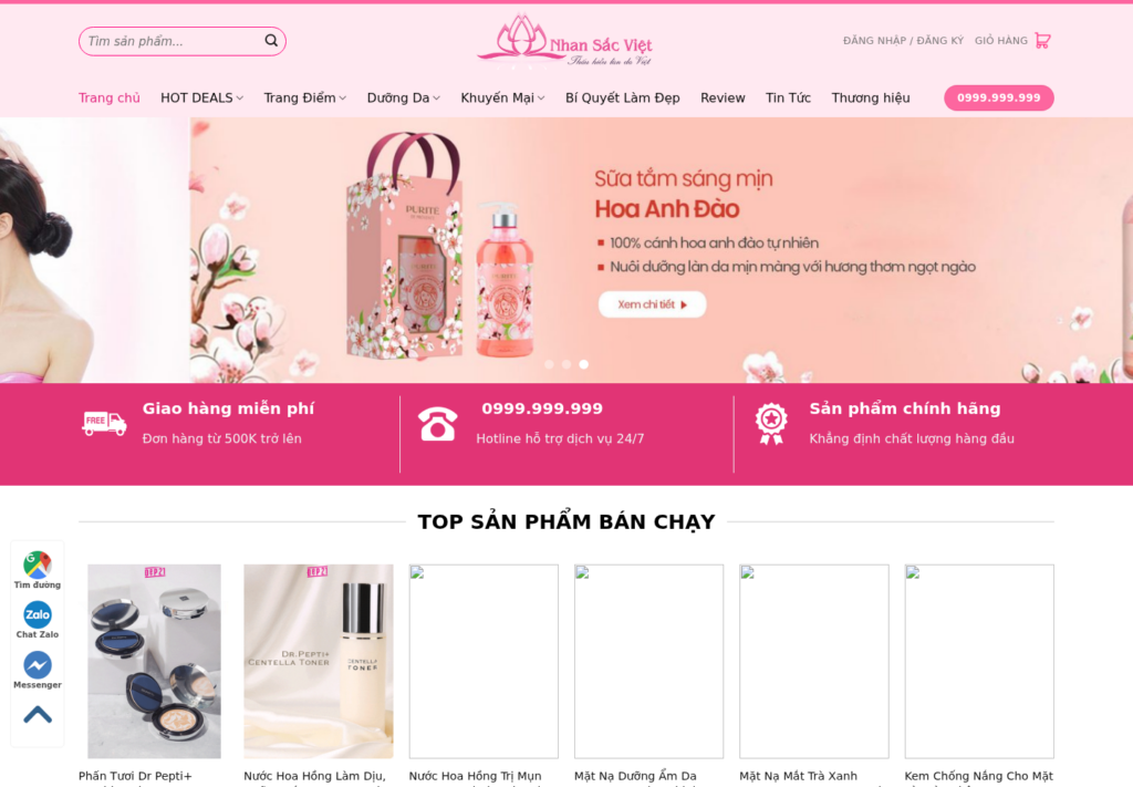 Mẫu website mỹ phẩm