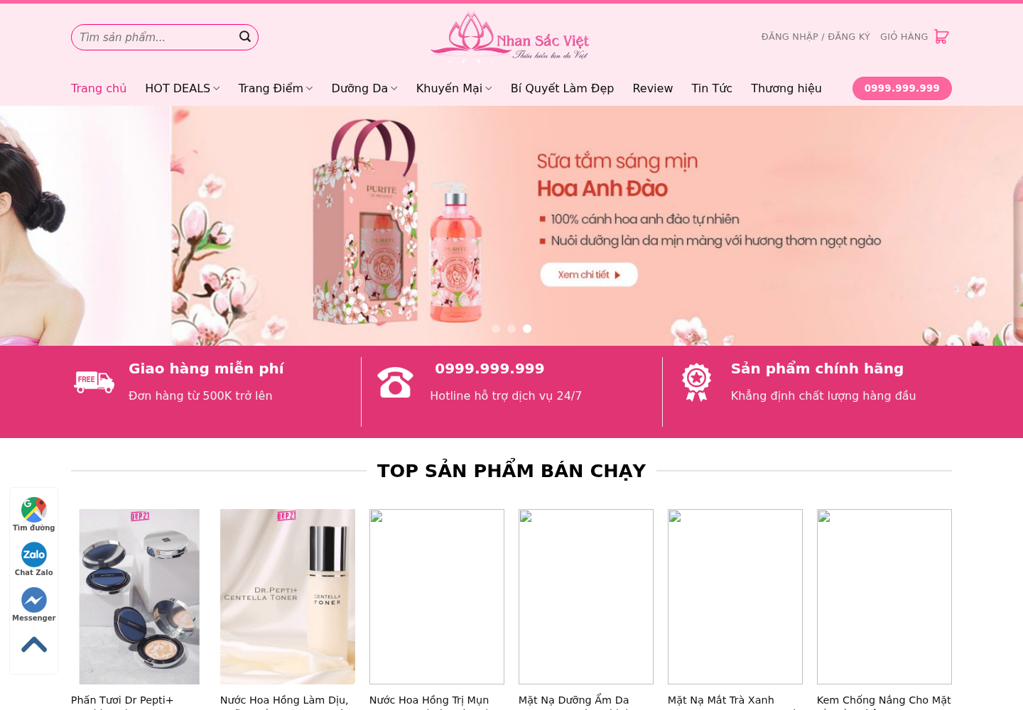 Mẫu website mỹ phẩm