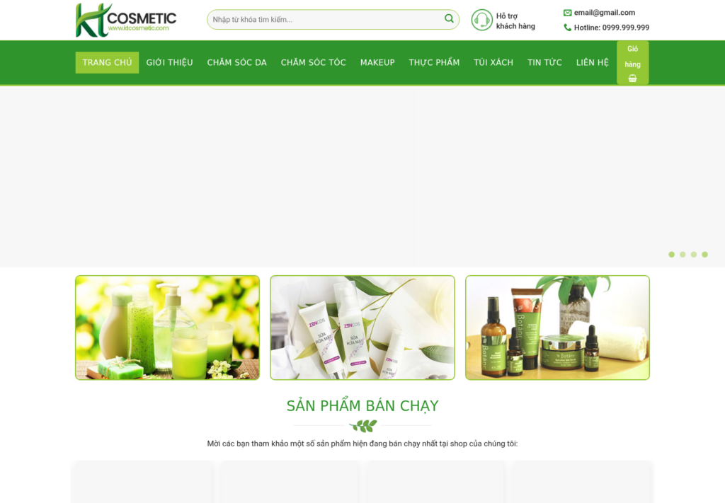 Mẫu website mỹ phẩm & chăm sóc sắc đẹp