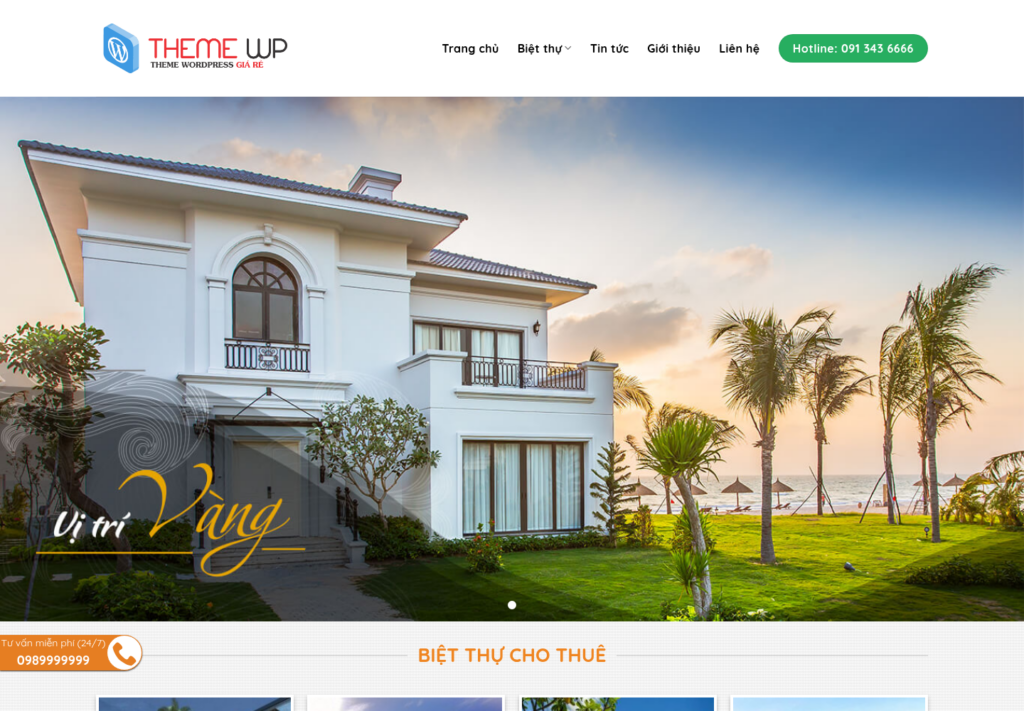 Mẫu website du lịch nghỉ dưỡng – Biệt thự An Viên