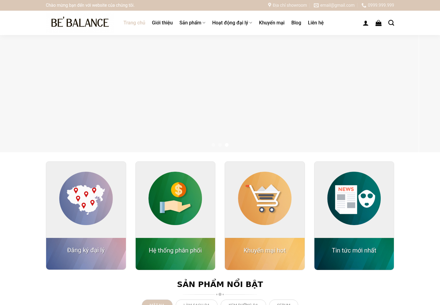 Mẫu website mỹ phẩm Be' Balance