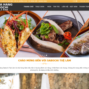 Mẫu website nhà hàng Sabochi Tuệ Lâm
