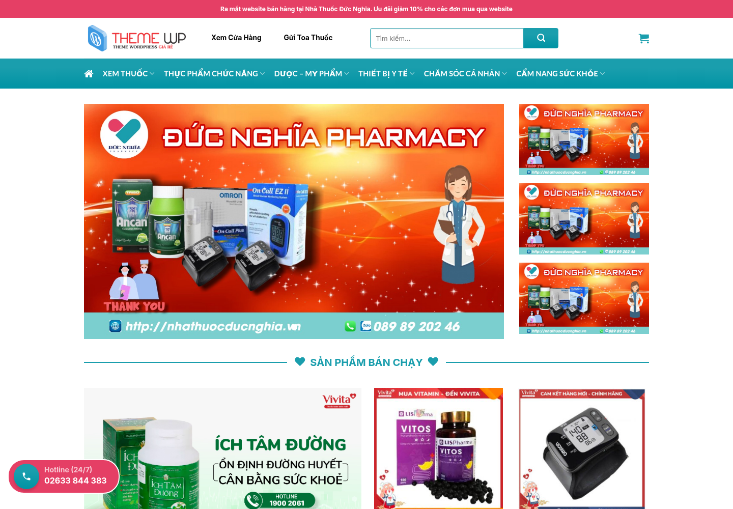 Mẫu website nhà thuốc Đức Nghĩa