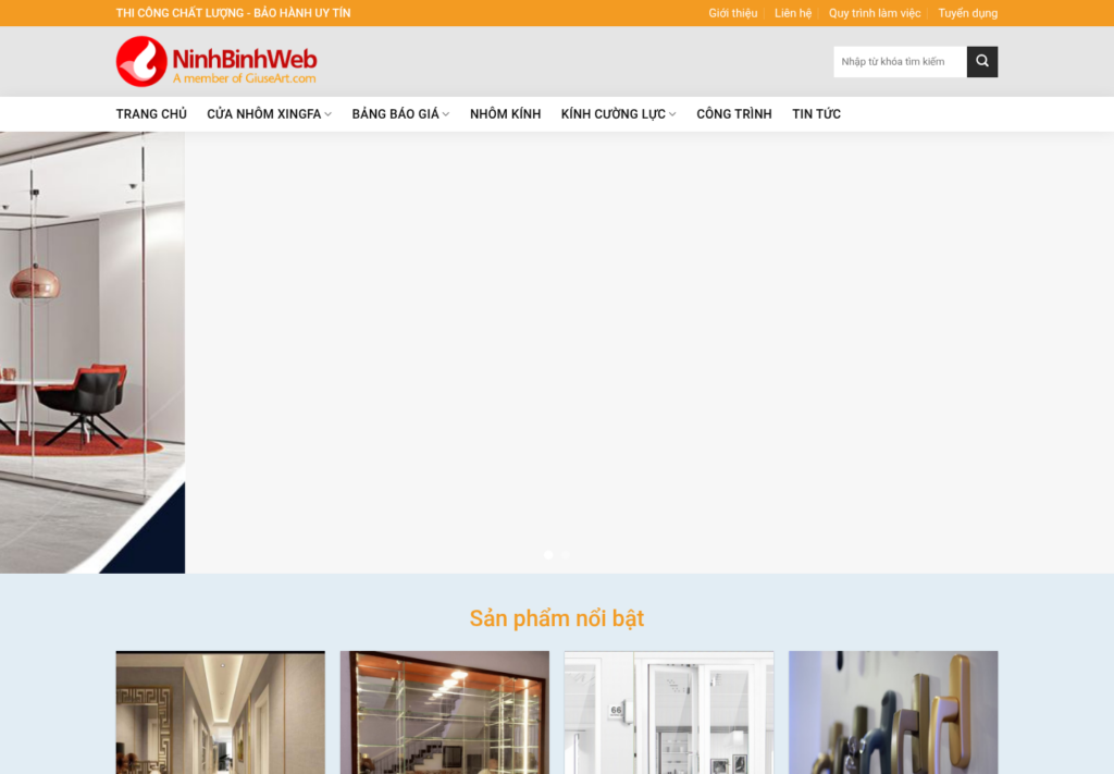 Mẫu website nhôm kính