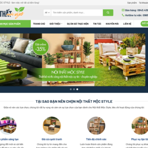 Mẫu website nội thất Mộc Style