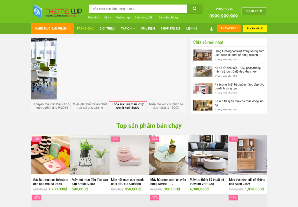 Mẫu website nội thất và trang trí nhà cửa