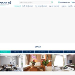 Mẫu website nội thất Mạnh Hệ