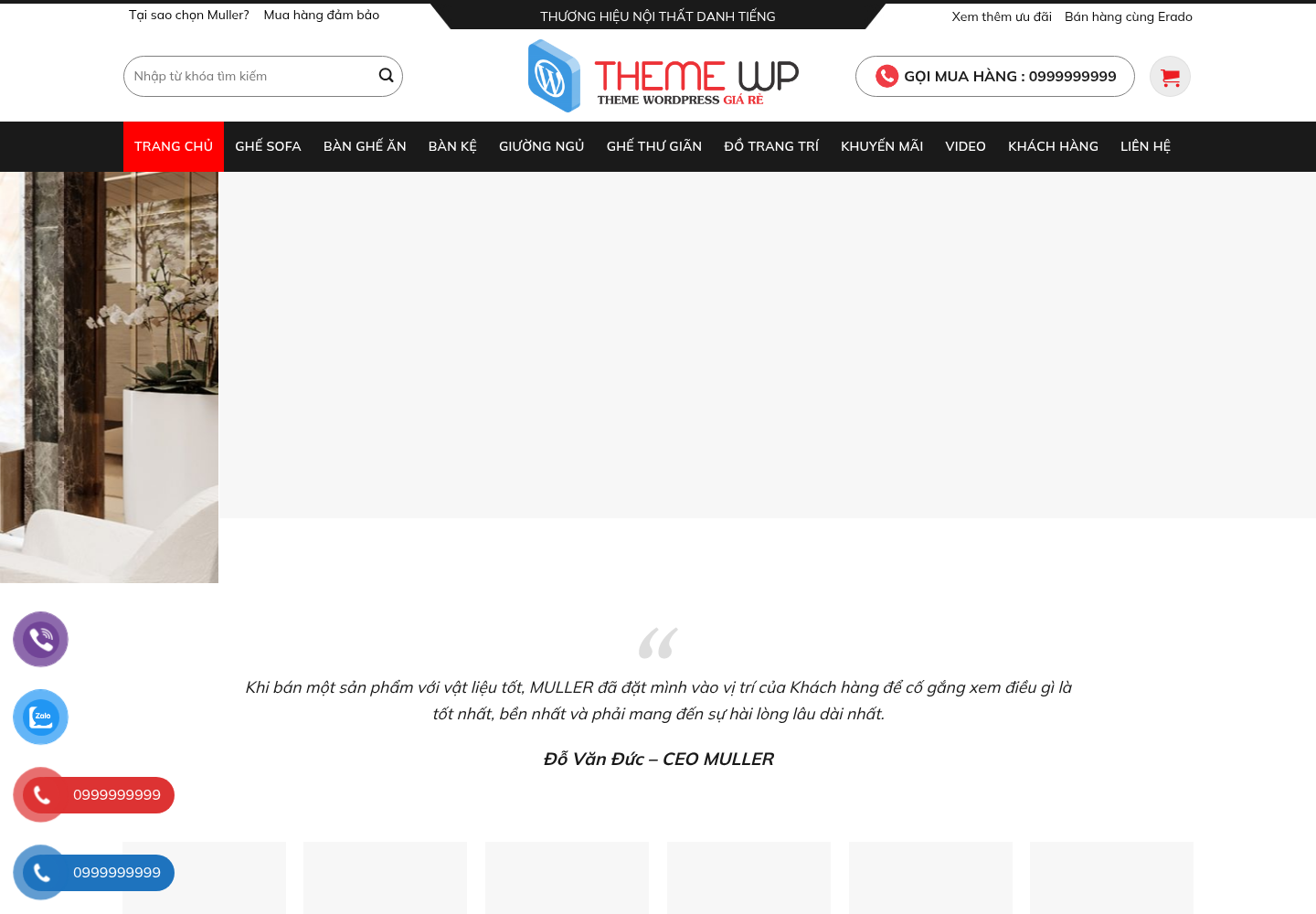 Mẫu website nội thất Muller