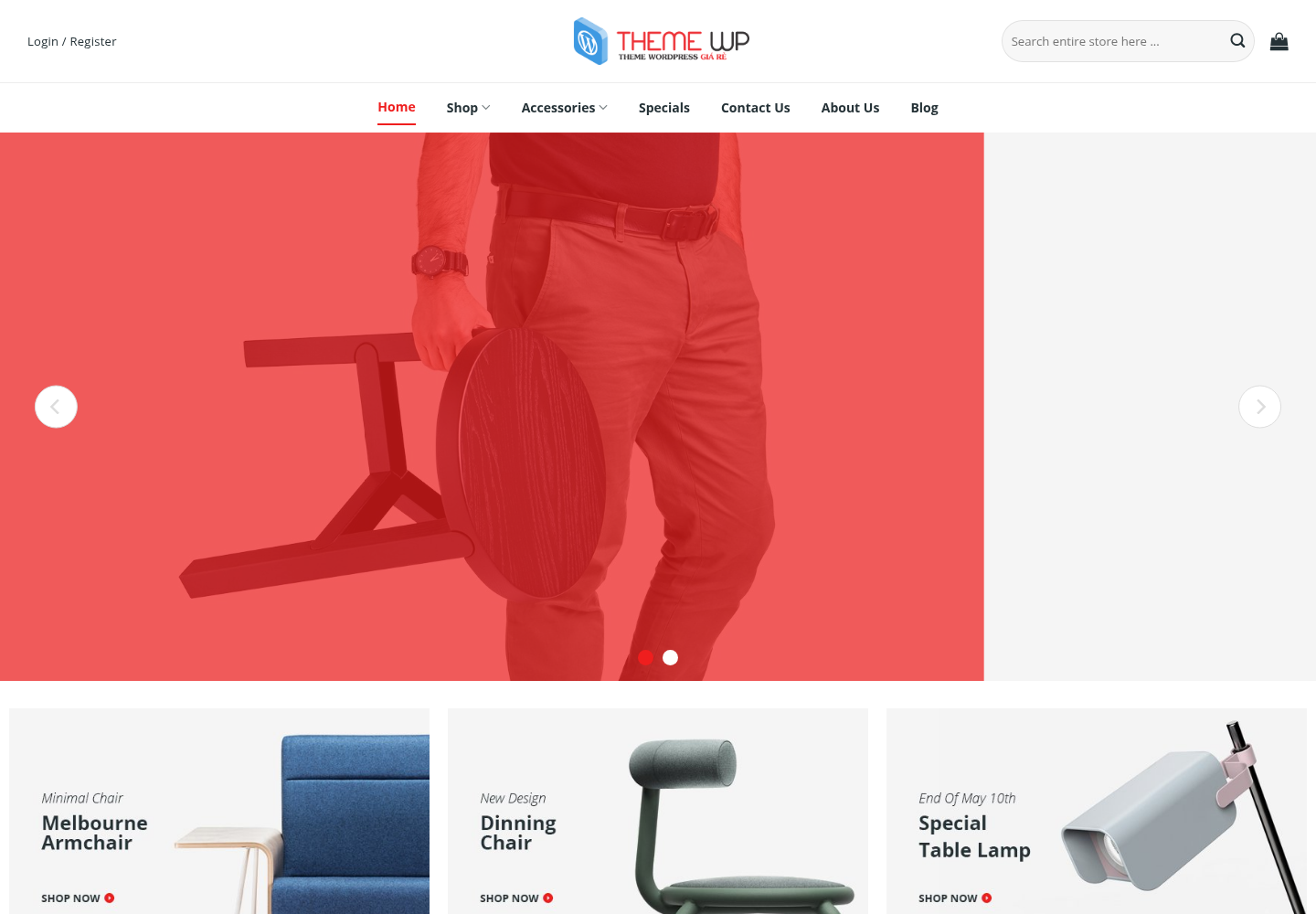Mẫu website nội thất hiện đại