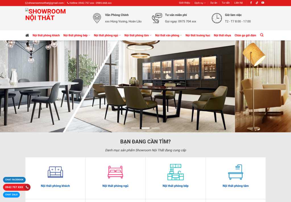 Mẫu website showroom nội thất