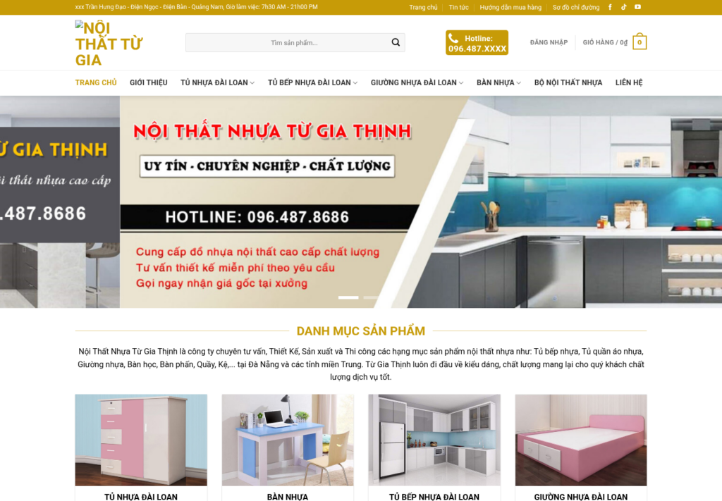 Mẫu website nội thất Từ Gia Thịnh