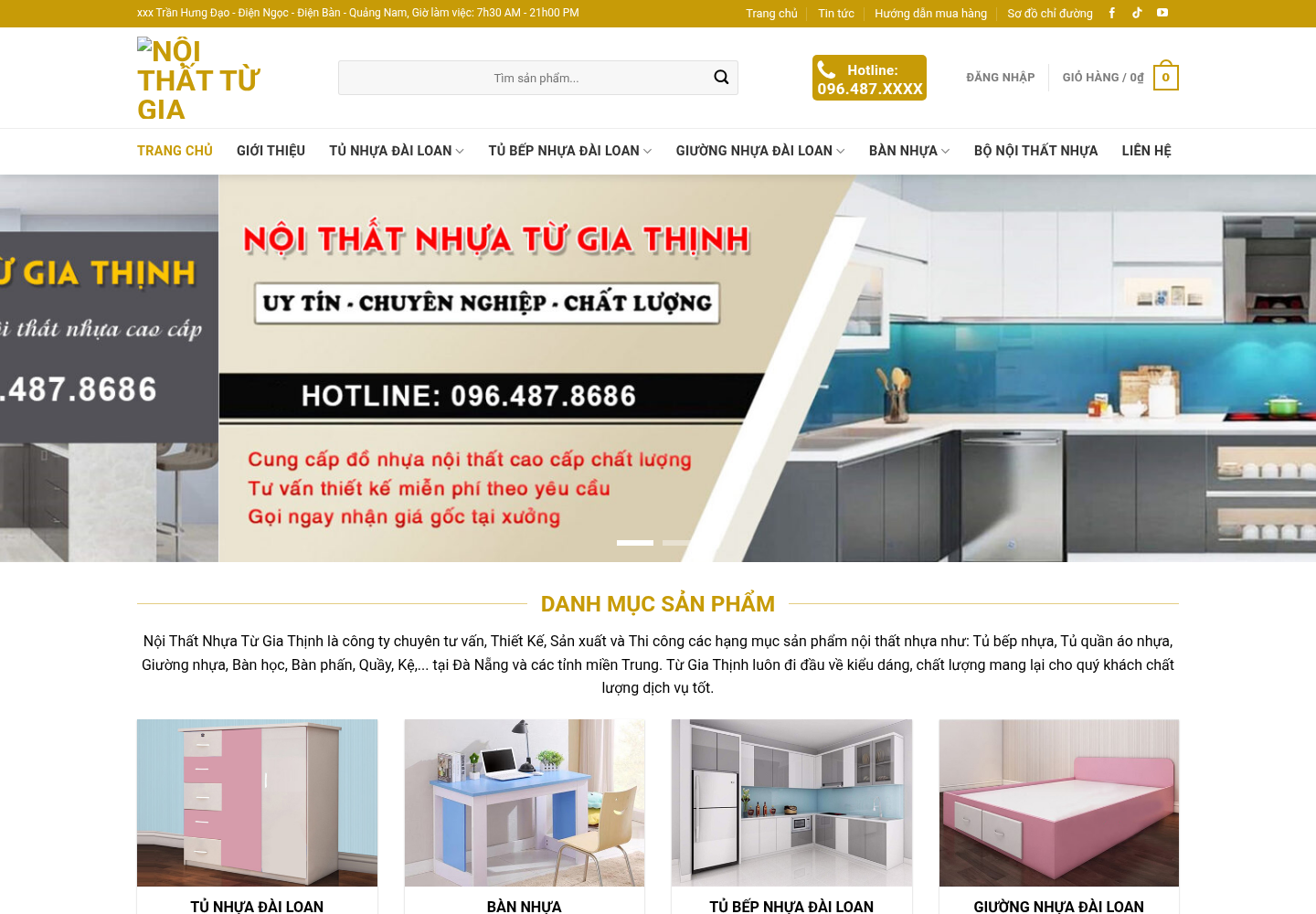 Mẫu website nội thất Từ Gia Thịnh