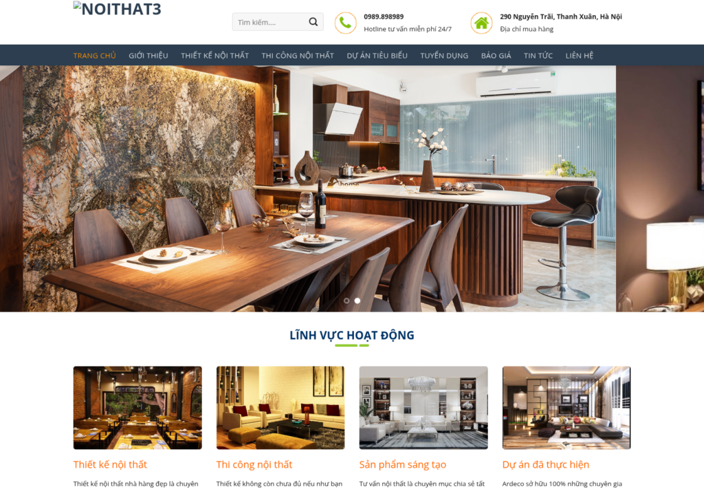 Mẫu website nội thất cao cấp