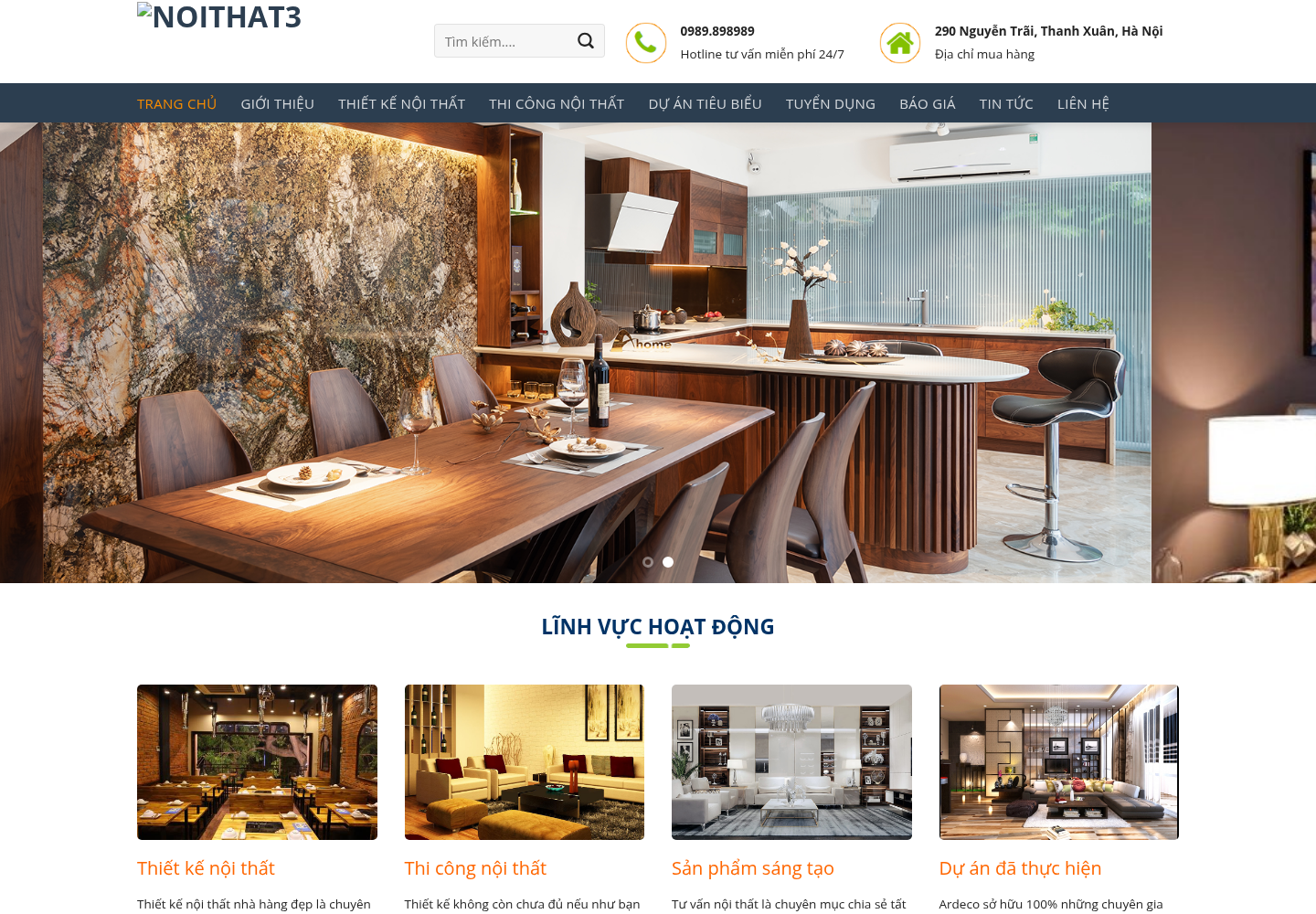 Mẫu website nội thất cao cấp