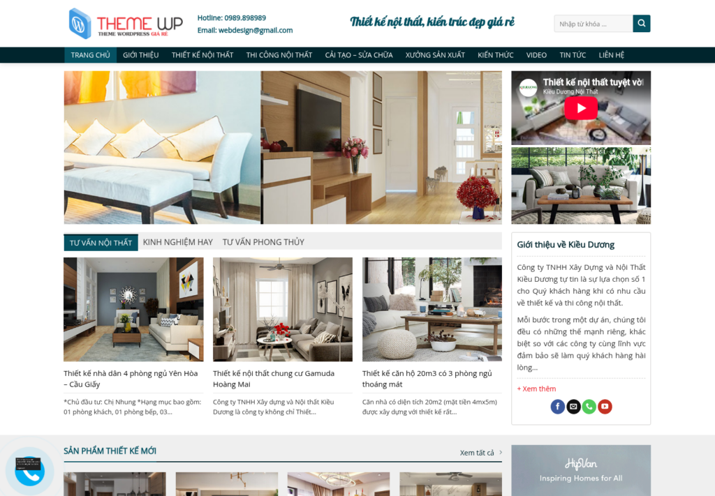 Mẫu website nội thất