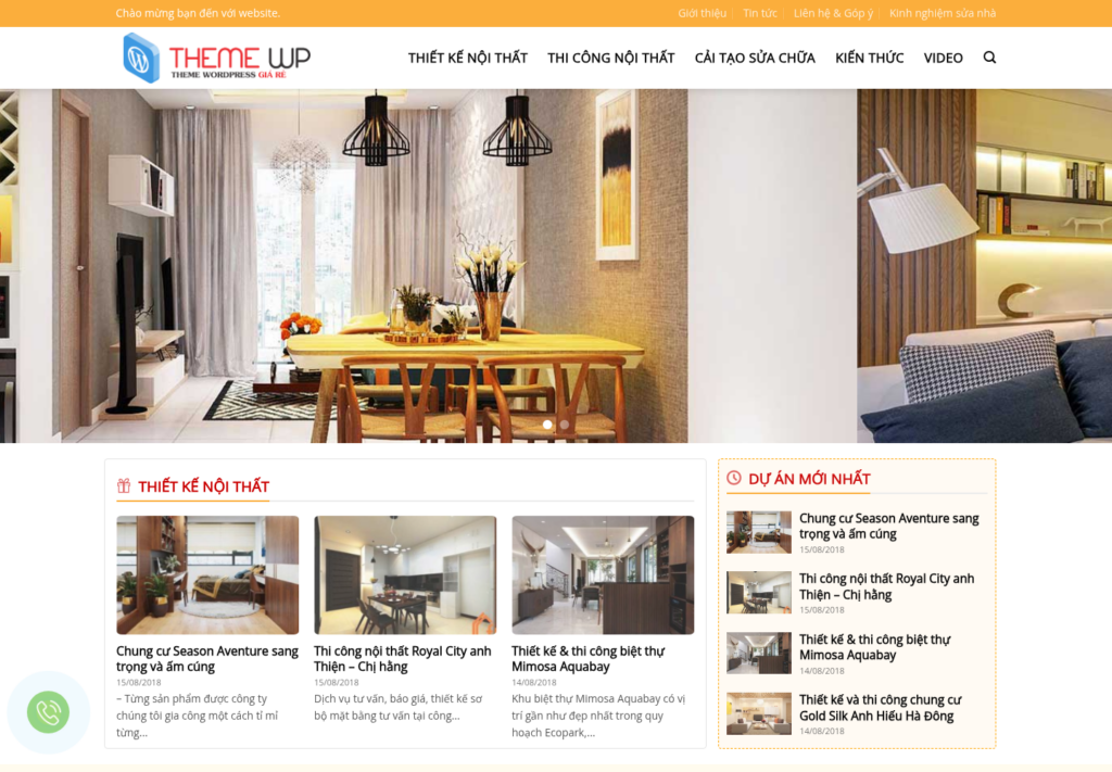 Mẫu website nội thất chuyên nghiệp