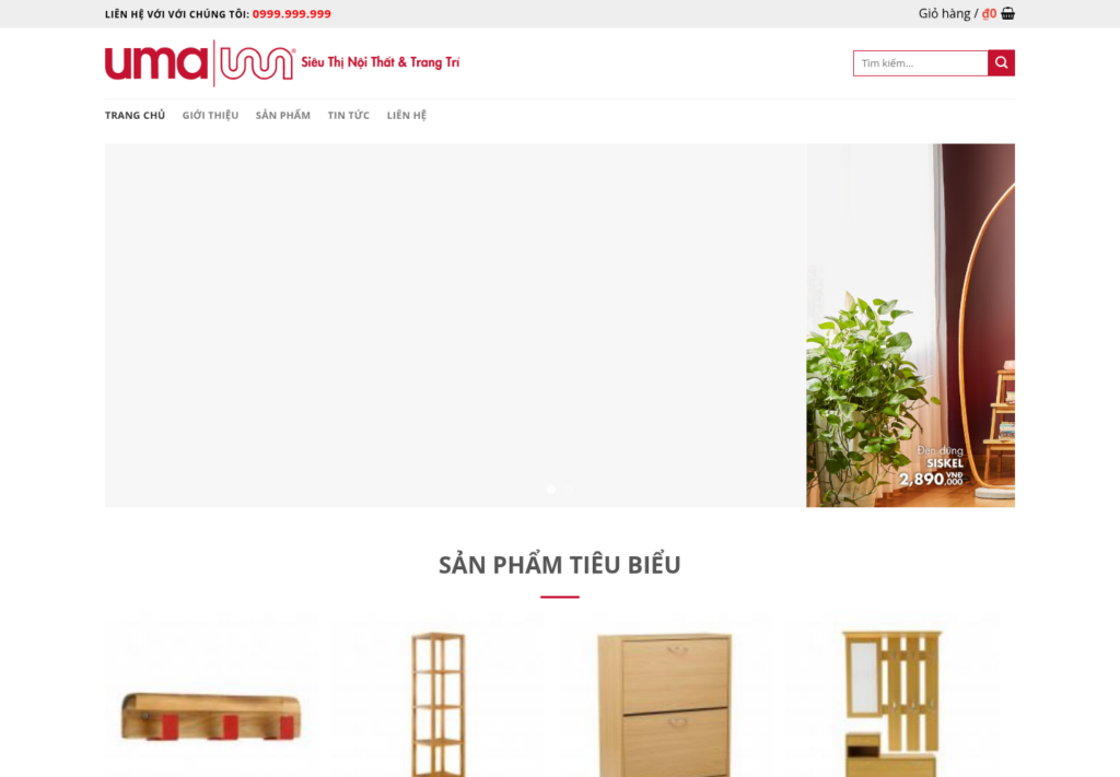 Mẫu website nội thất Uma