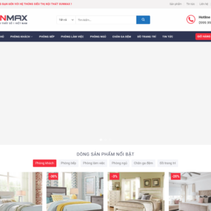 Mẫu website nội thất Sunmax