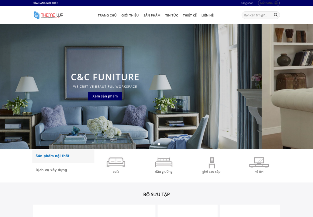 Mẫu website nội thất cao cấp