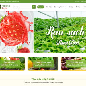 Mẫu website thực phẩm sạch Halona Fruits
