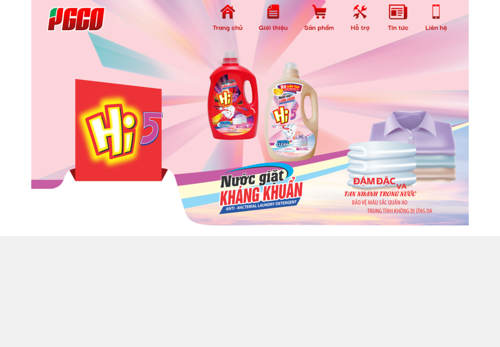 Mẫu website bán hàng nước giặt Hi5