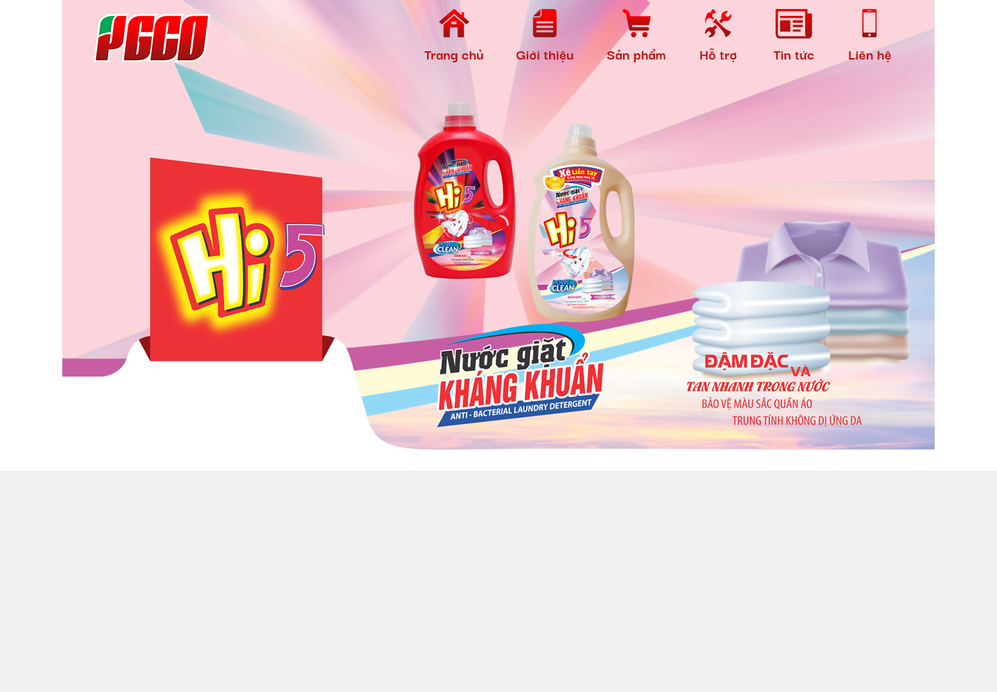 Mẫu website bán hàng nước giặt Hi5
