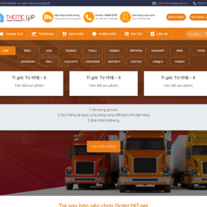 Mẫu website dịch vụ order hàng Trung Quốc