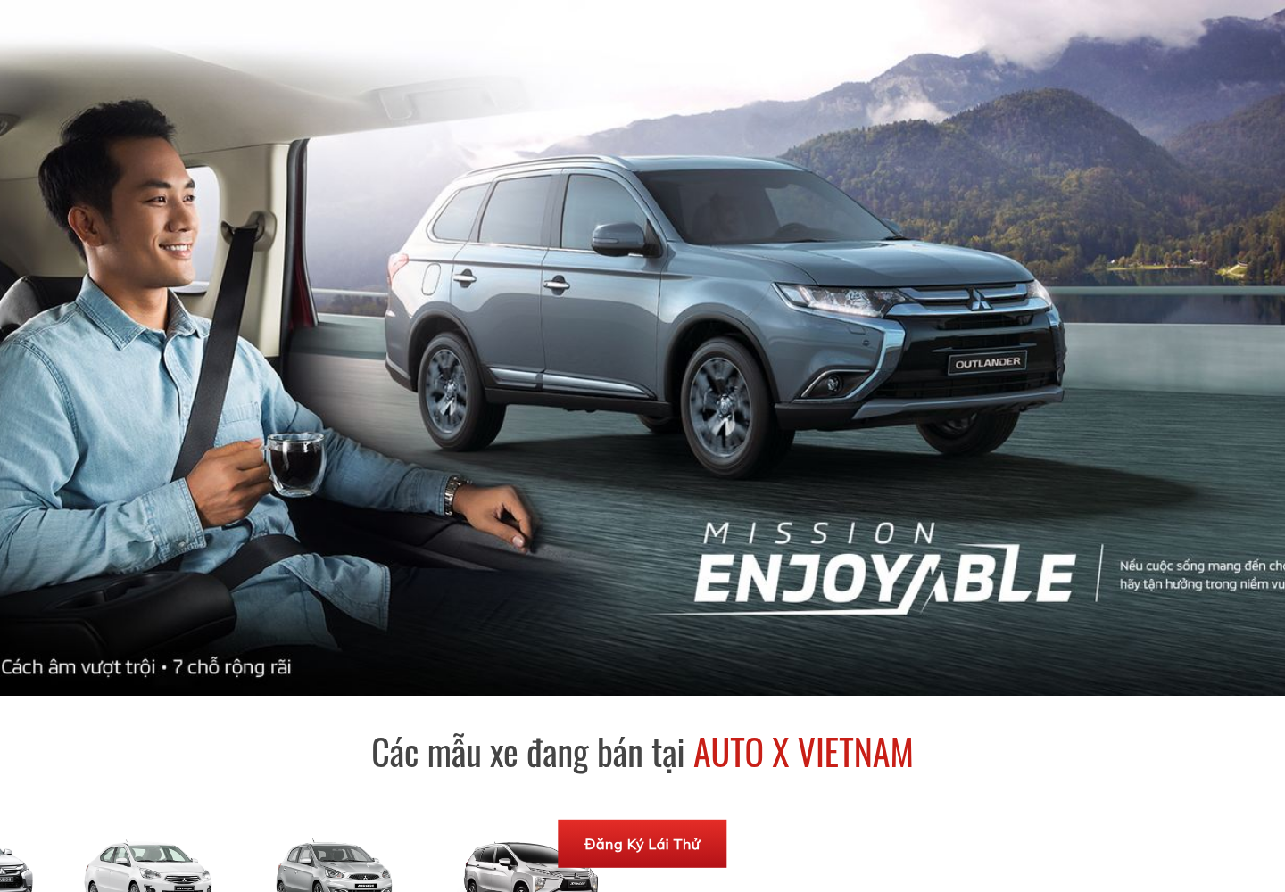 Mẫu website showroom ô tô Auto X Vietnam