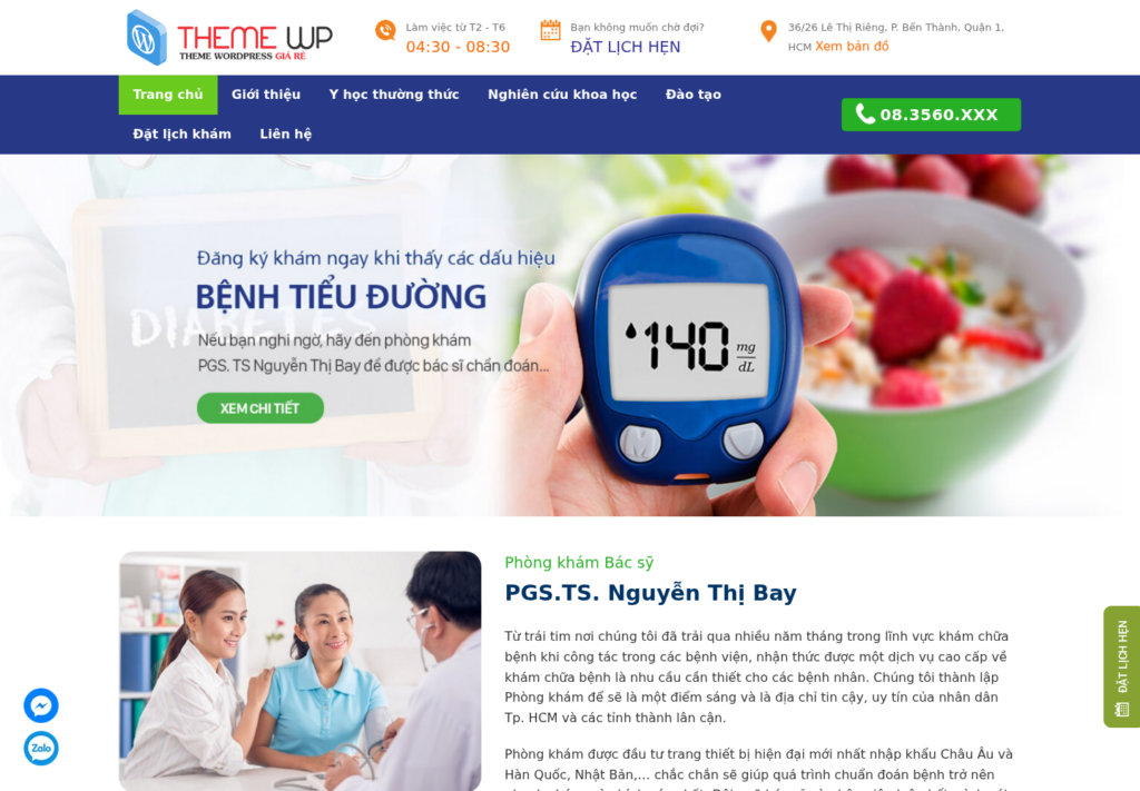 Mẫu website phòng khám chuyên khoa