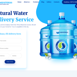 Mẫu website giao nước đóng chai Aquaterias