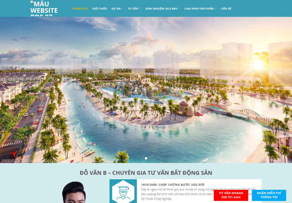 Mẫu website bất động sản – Chuyên gia tư vấn