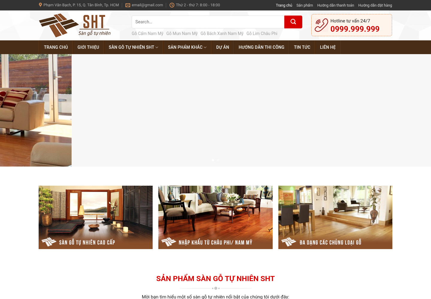 Mẫu website sàn gỗ tự nhiên