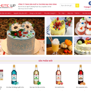 Mẫu website thực phẩm - Nguyên liệu và dụng cụ làm bánh