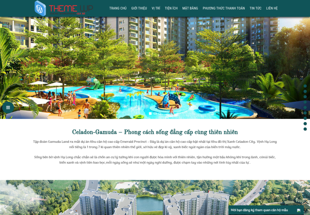 Mẫu website bất động sản Celadon-Gamuda
