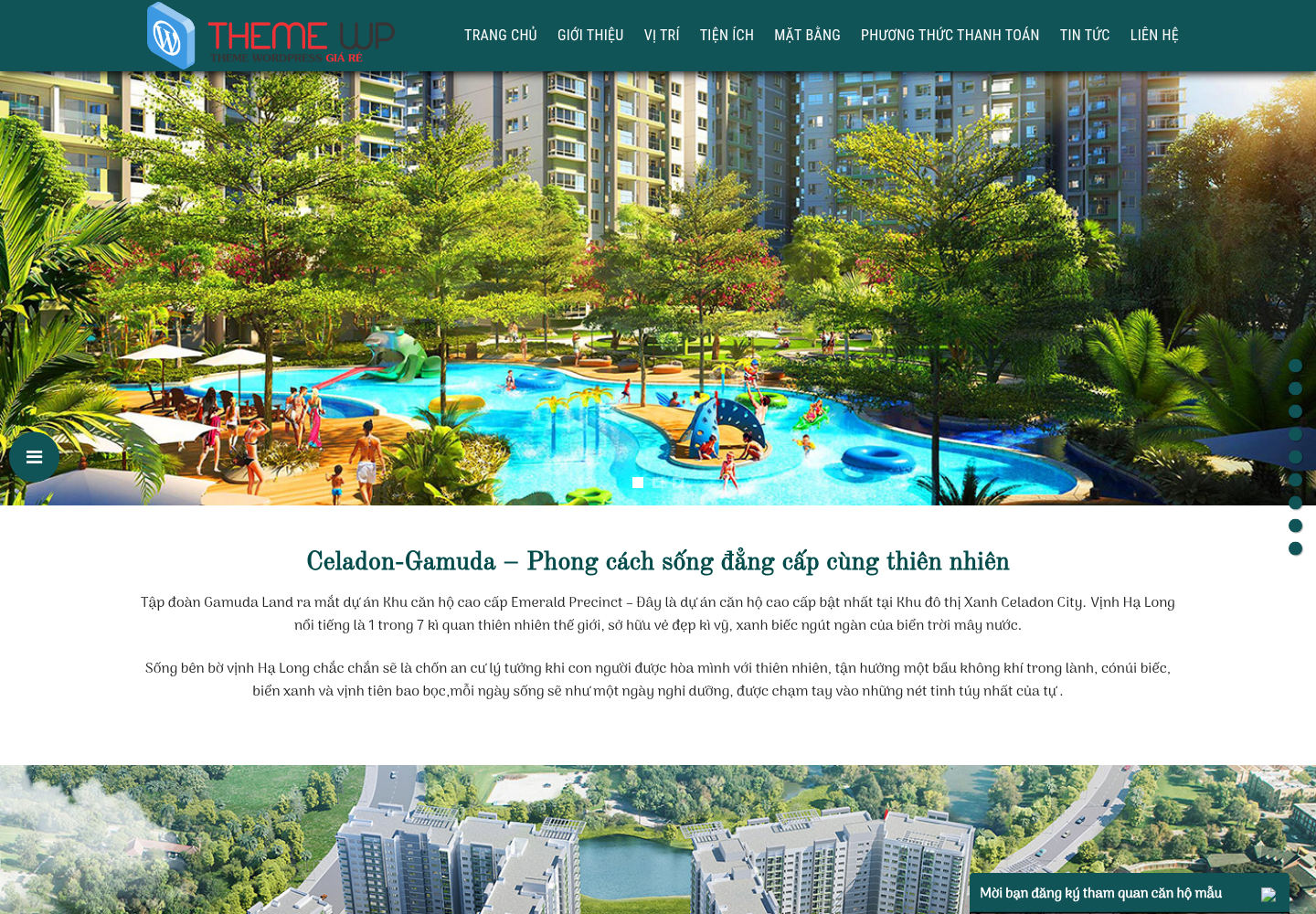 Mẫu website bất động sản Celadon-Gamuda
