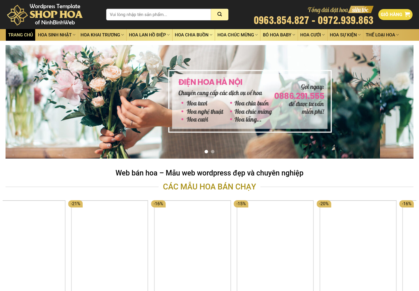 Mẫu website bán hoa chuyên nghiệp