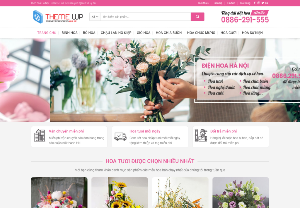 Mẫu website bán hoa tươi