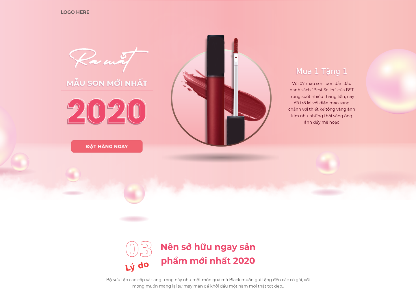 Mẫu website bán son môi