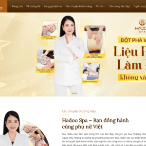 Mẫu website spa thẩm mỹ Hadoo