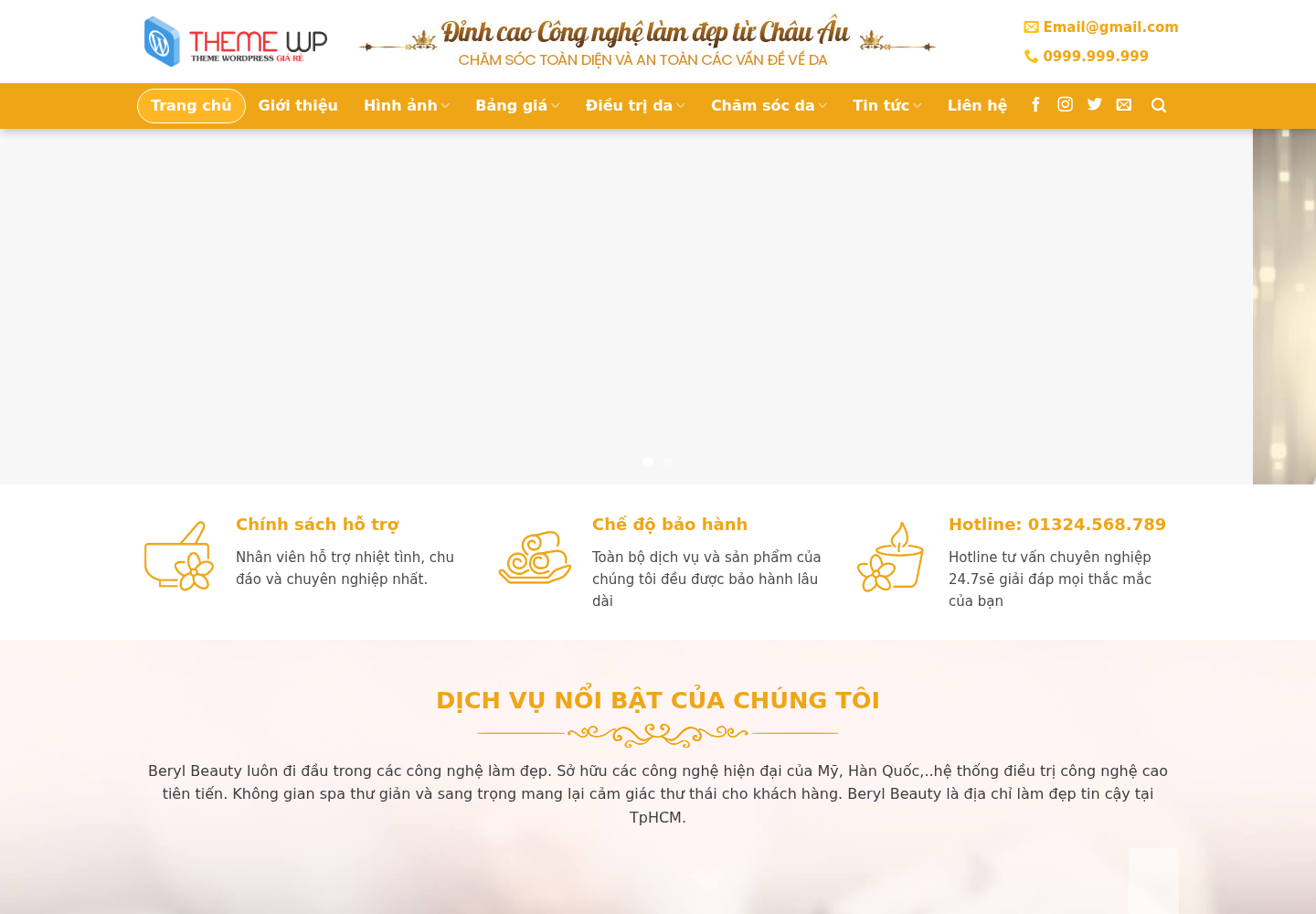 Mẫu website spa Beryl Beauty