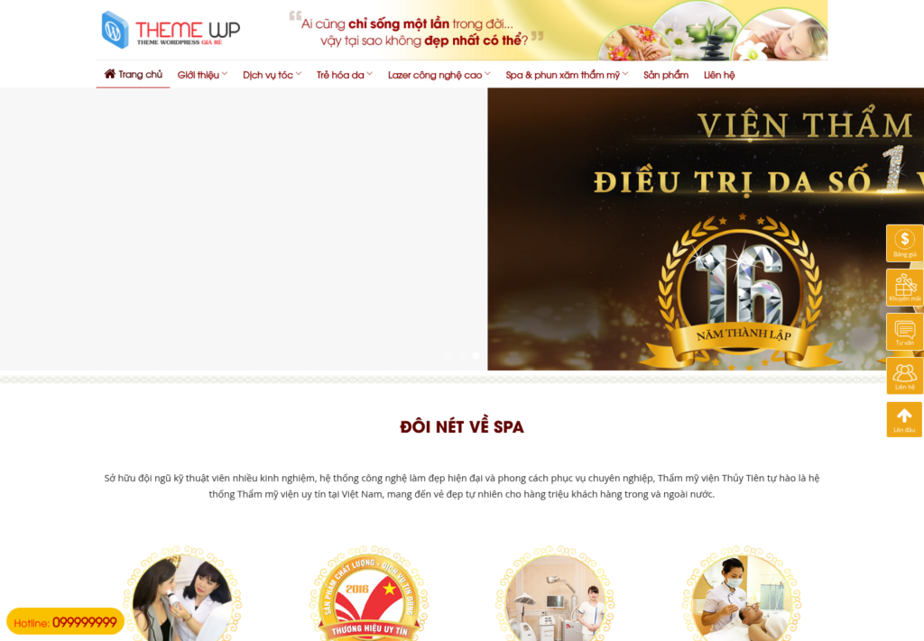 Mẫu website spa thẩm mỹ viện
